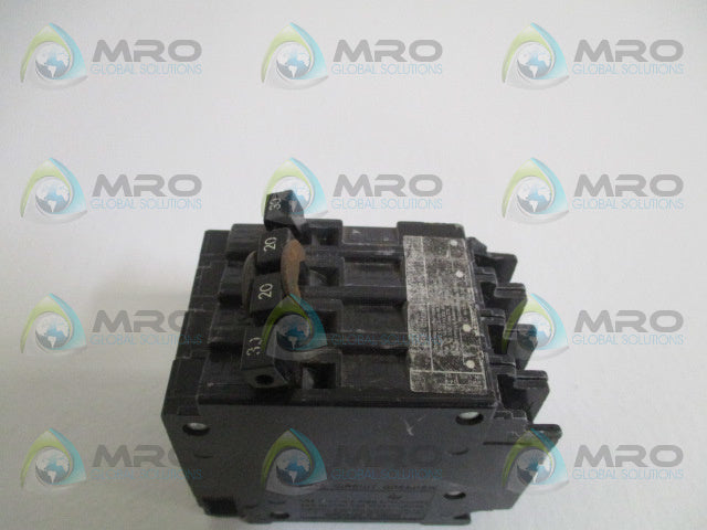 SIEMENS Q23020 CIRCUIT BREAKER 30-20A (AS PICTURED) *USED*