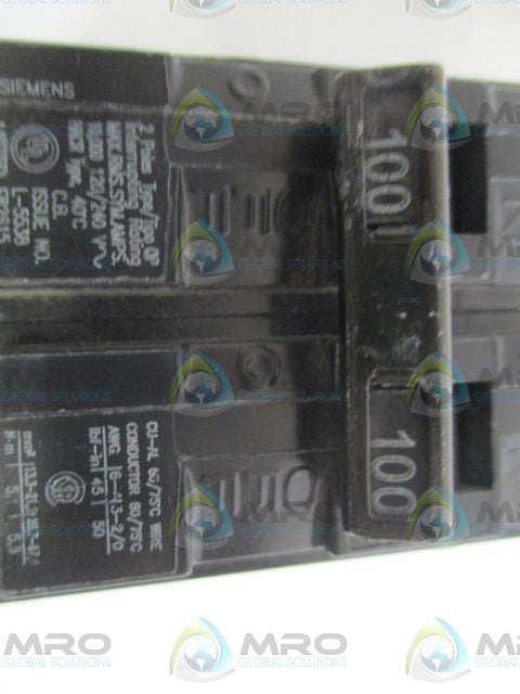 SIEMENS QP2100 CIRCUIT BREAKER 100A *USED*