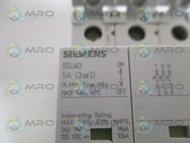 SIEMENS 5SJ4311-8HG41 CIRCUIT BREAKER 5A (AS PICTURED) *NEW NO BOX*