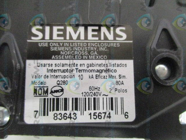 SIEMENS Q280 CIRCUIT BREAKER 80A * NEW NO BOX *