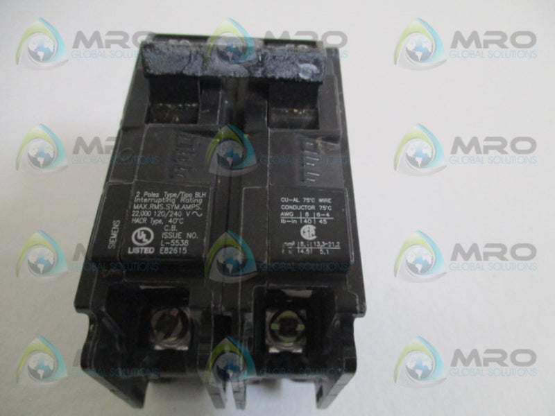 SIEMENS B250H CIRCUIT BREAKER 50A *USED*