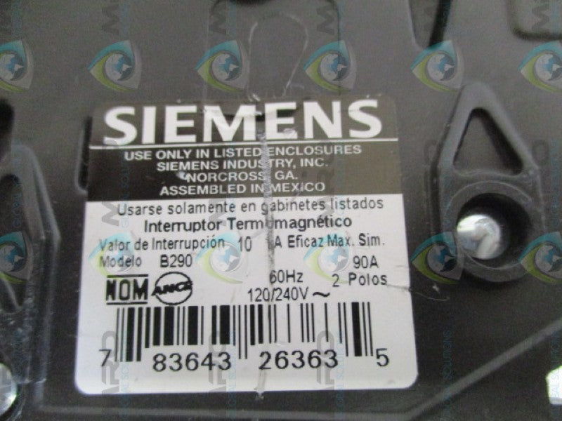 SIEMENS B290 CIRCUIT BREAKER 90A (AS PICTURED) *NEW NO BOX*