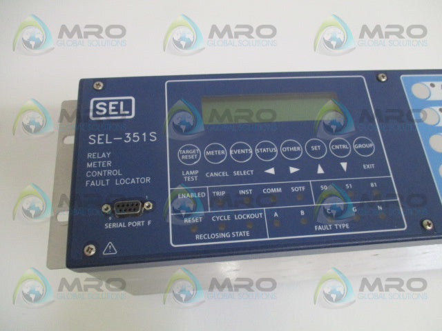 SEL SEL-351S 0351S73H5455421 RELAY METER CONTROL FAULT LOCATOR (REPAIRED) *USED*