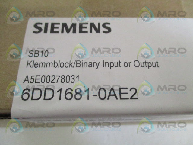 SIEMENS SIMADYN D 6DD1681-0AE2 SB10 BINARY INPUT/OUTPUT MODULE *FACTORY SEALED*