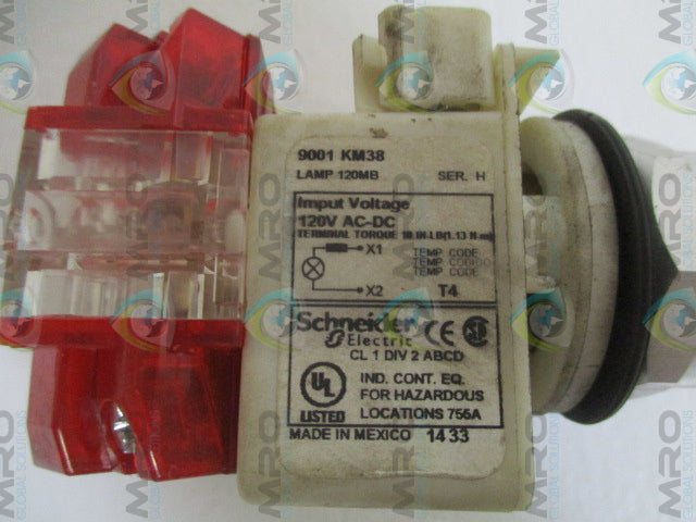 SCHNEIDER ELECTRIC 9001KR8P38RH25 PUSH BUTTON OPERATOR (REPAIRED) *USED*