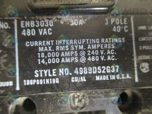 WESTINGHOUSE EHB3030 CIRCUIT BREAKER 30A (AS PICTURED) *USED*