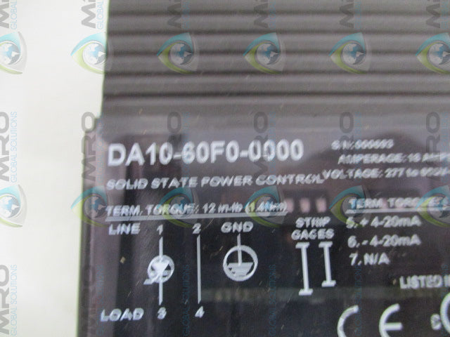 WATLOW CONTROLS DA10-60F0-0000 SOLID STATE POWER CONTROLLER *NEW IN BOX*