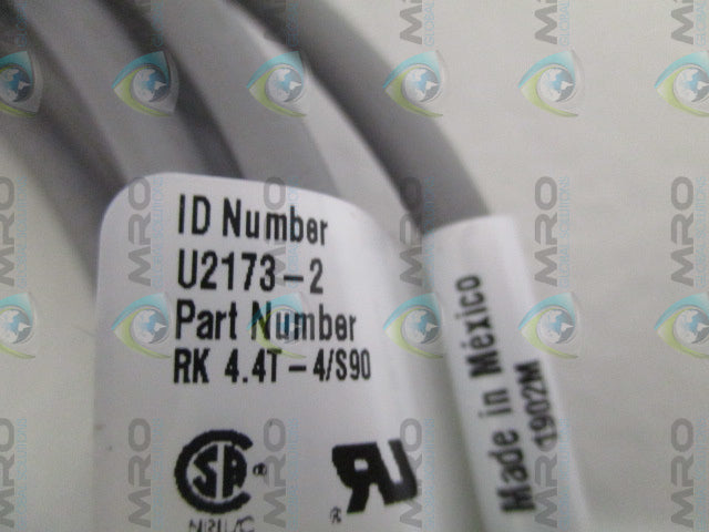 TURCK RK4.4T-4/S90 MOLDED CORDSET *NEW NO BOX*