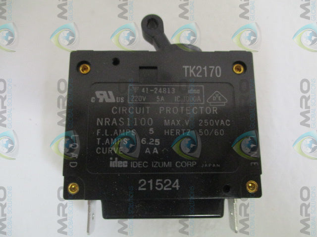 IDEC NRAS1100-5A-AA CIRCUIT PROTECTOR 5A *NEW IN BOX*