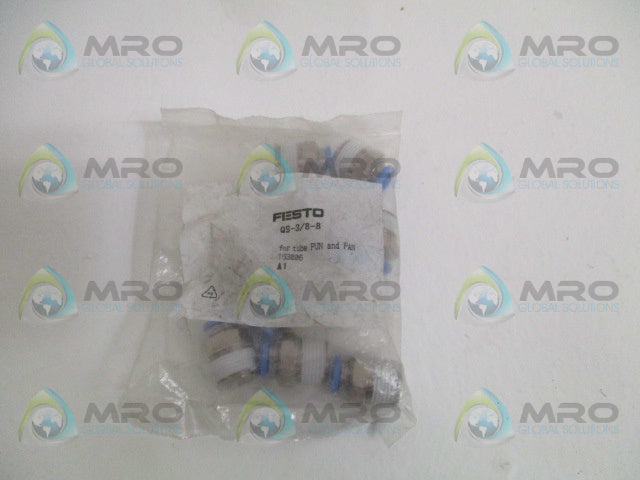 FESTO QS-3/8-8 PUSH-IN FITTING (PKG OF 10) * NEW IN FACTORY BAG *