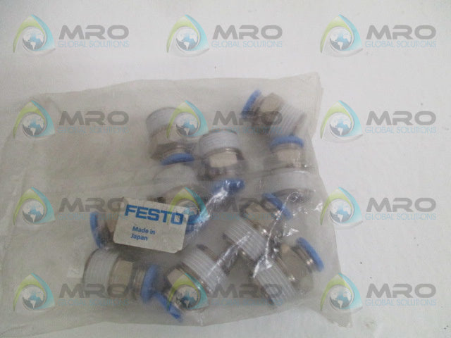 FESTO QS-3/8-8 PUSH-IN FITTING (PKG OF 10) * NEW IN FACTORY BAG *