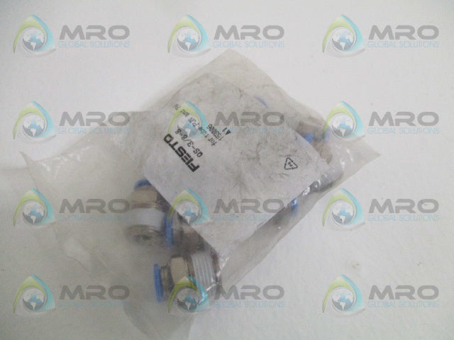 FESTO QS-3/8-8 PUSH-IN FITTING (PKG OF 10) * NEW IN FACTORY BAG *