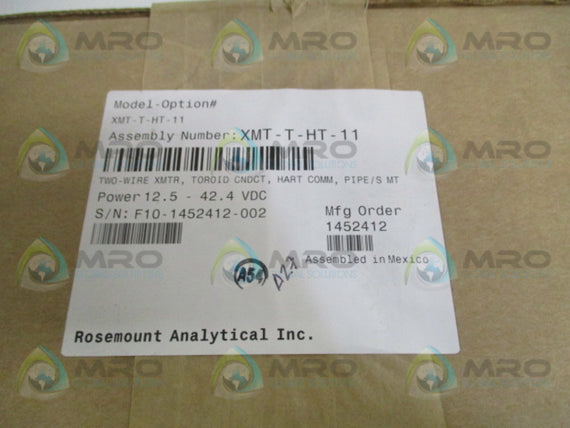 ROSEMOUNT XMT-T-HT-11 TOROIDAL CONDUCTIVITY TRANSMITTER * FACTORY SEALED *