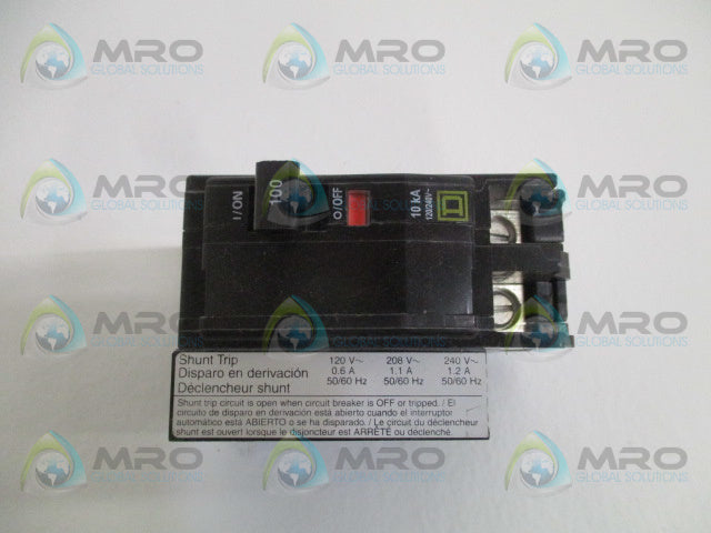SQUARE D QOB21001021 CIRCUIT BREAKER 100A *NEW IN BOX*