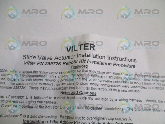 VILTER 25972K RETROFIT MOUNTING KIT *NEW IN BOX*