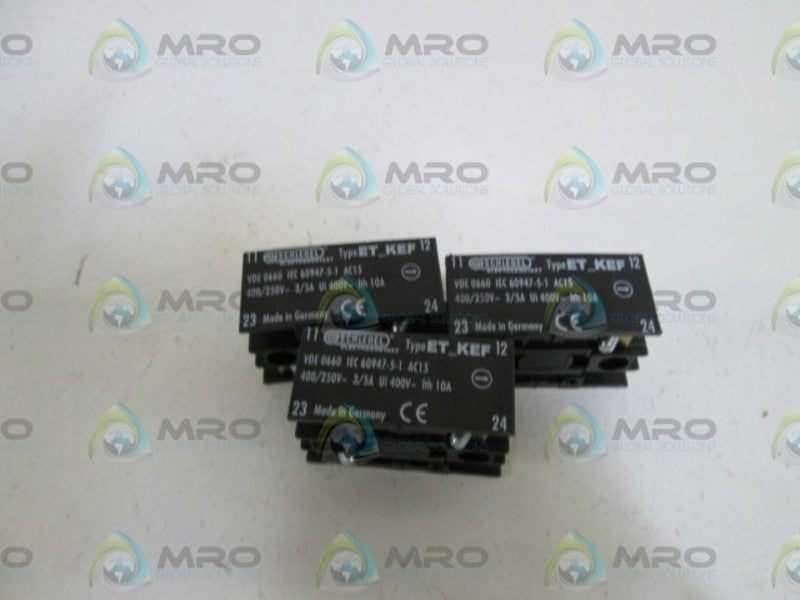 LOT OF 3 SCHLEGEL CONTACT BLOCK ET_KEF *NEW NO BOX*