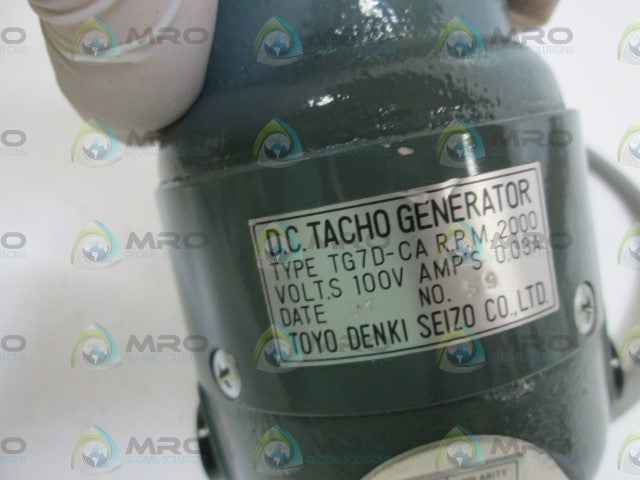 TOYO DENKI SEIZO CO, LTD D.C. TACHO GENERATOR TG7D-CA *NEW NO BOX*