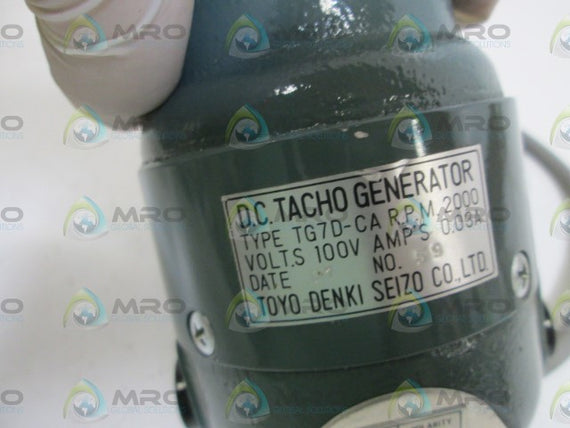 TOYO DENKI SEIZO CO, LTD D.C. TACHO GENERATOR TG7D-CA *NEW NO BOX*