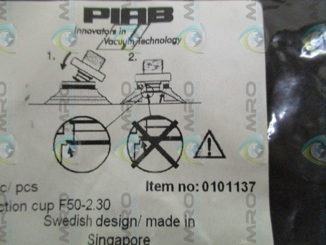 PIAB F50-2.30 SUCTION CUP *NEW NO BOX*