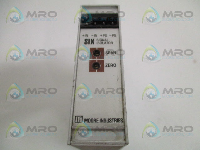 MOORE SIX/4-20MA/4-20MA/12-42DC[DIN] SIGNAL ISOLATOR *USED*