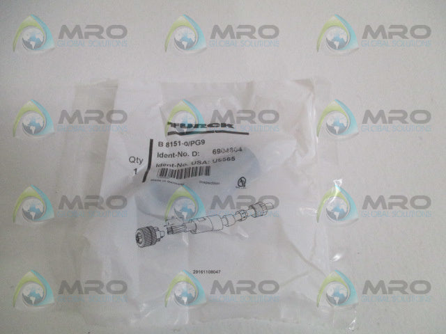 TURCK B8151-0/PG9 CONNECTOR PLUG *NEW IN FACTORY BAG*