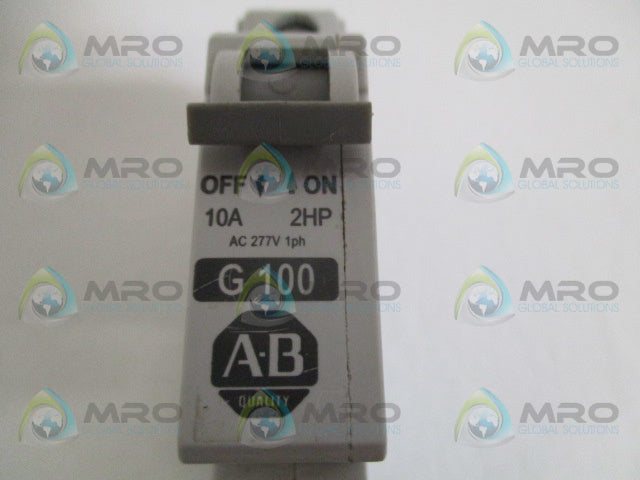 ALLEN BRADLEY 1492-CB1G100 SER. C CIRCUIT BREAKER 10A 2HP *USED*