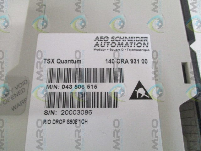 SCHNEIDER AEG TSX QUANTUM 140CRA93100 RIO DROP MODULE *USED*