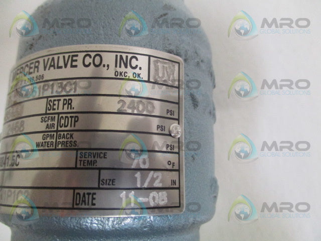 MERCER 91-06C61P13C1 PRESSURE RELIEF VALVE 2400PSI *NEW NO BOX*