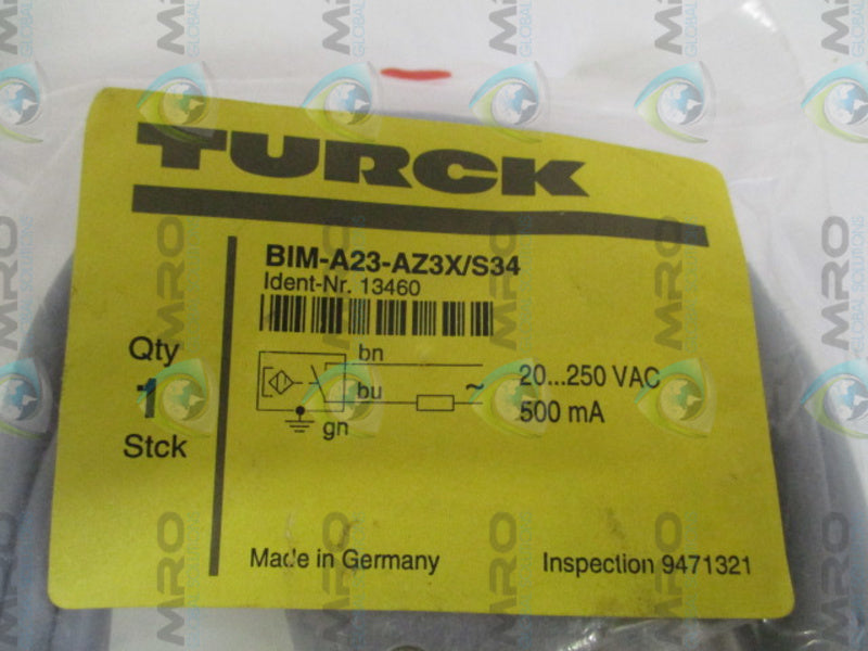 TURCK BIM-A23-AZ3X/S34 INDUCTIVE PROXIMITY SENSOR *NEW IN FACTORY BAG*