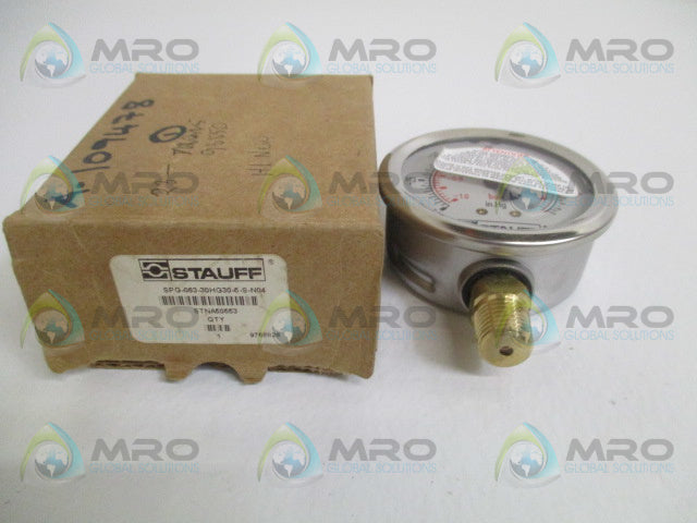 STAUFF SPG-063-30HG30-5-S-N04 PRESSURE GAUGE -30"HG-0" *NEW IN BOX*