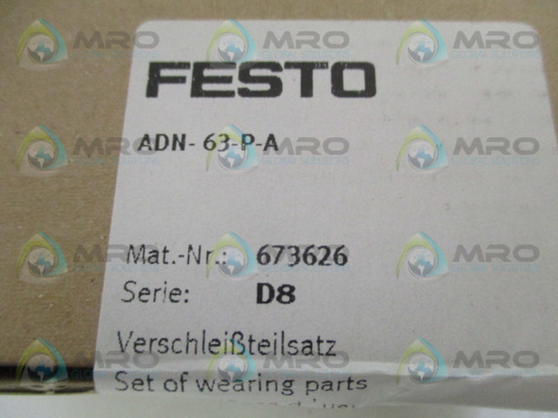 FESTO ADN-63-P-A SET OF WEARING PARTS * FACTORY SEALED *