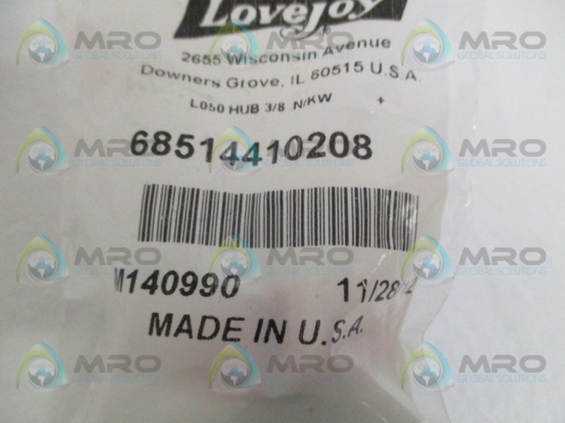LOVEJOY 68514410208 COUPLING HUB 3/8" *NEW IN FACTORY BAG*