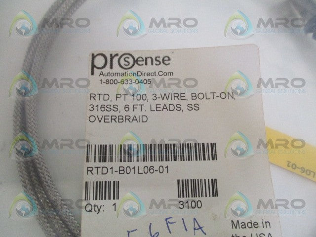 PROSENSE RTD1-B01L06-01 TEMPERATURE SENSOR *NEW IN FACTORY BAG*