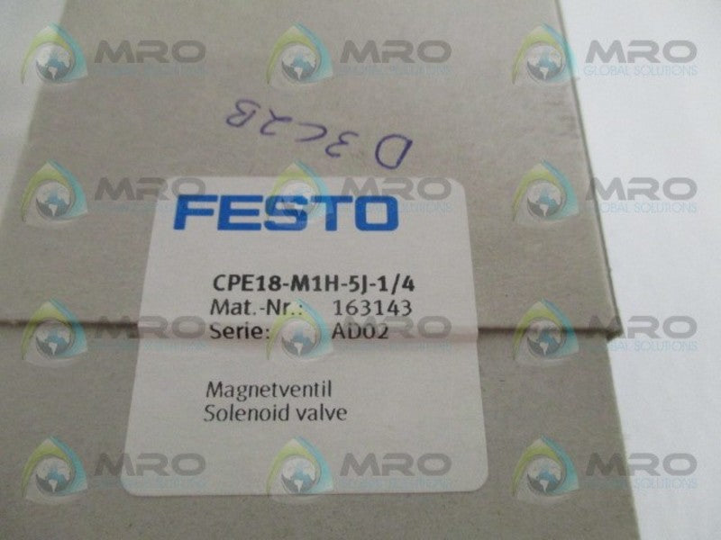 FESTO CPE18-M1H-5J-1/4 SOLENOID VALVE * FACTORY SEALED *
