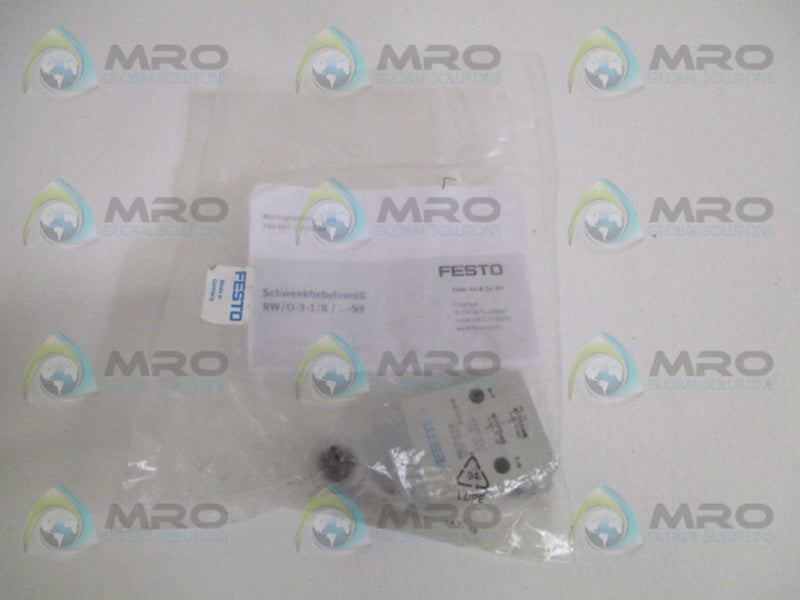 FESTO RW/O-3-1/8 SWIVEL LEVER VALVE * NEW IN FACTORY BAG *