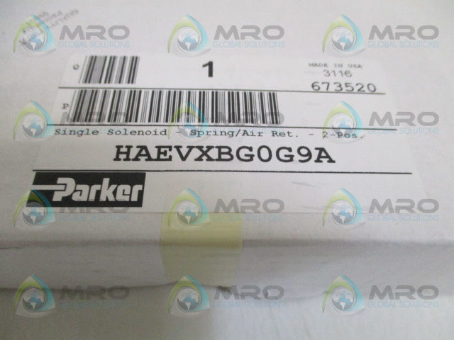PARKER HAEVXBG0G9A SINGLE SOLENOID VALVE *FACTORY SEALED*