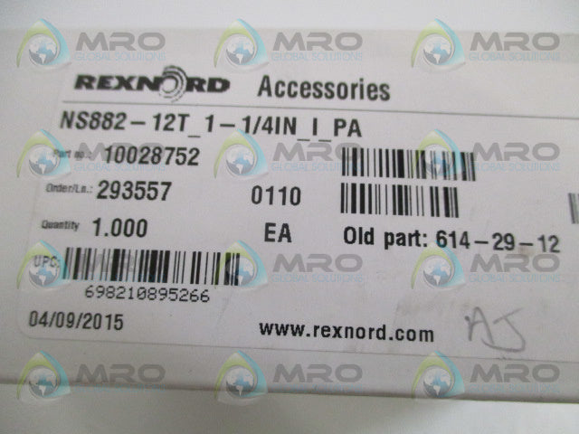 REXNORD 614-29-12 NS882-12T THERMOPLASTIC SPLIT SPROCKET 1-1/4" *NEW IN BOX*