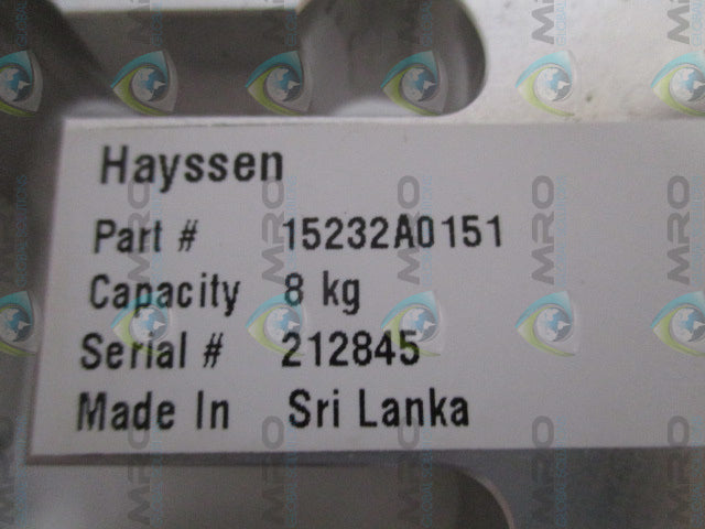 HAYSSEN 15232A0151 LOAD CELL 8kg *USED*