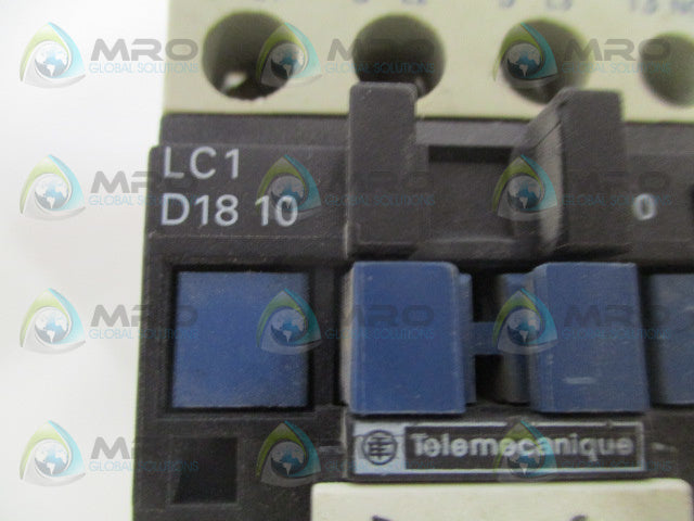 TELEMECANQUE LC1D1810B7 CONTACTOR 24V *USED*