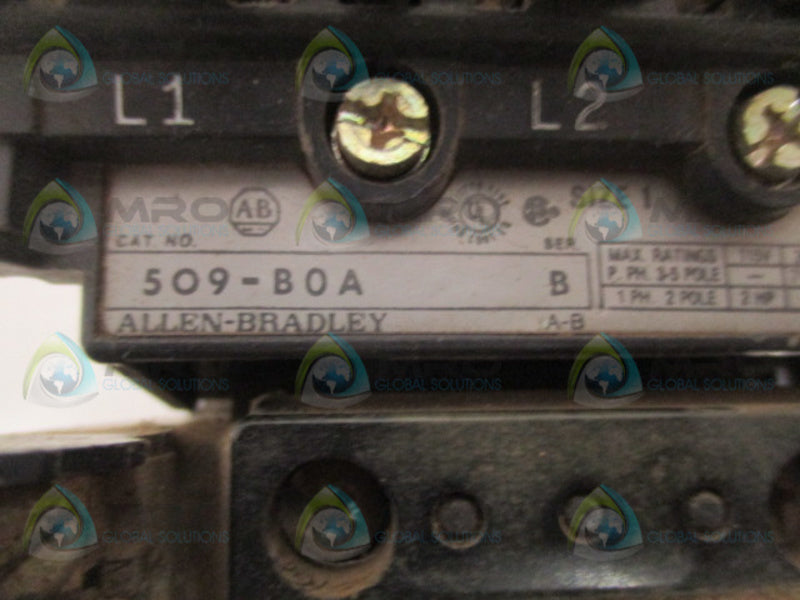 ALLEN BRADLEY 509-BOA SER. B SIZE 1 STARTER *USED*