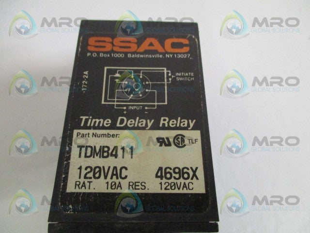 SSAC TDMB411 TIME DELAY RELAY 120VAC *USED*
