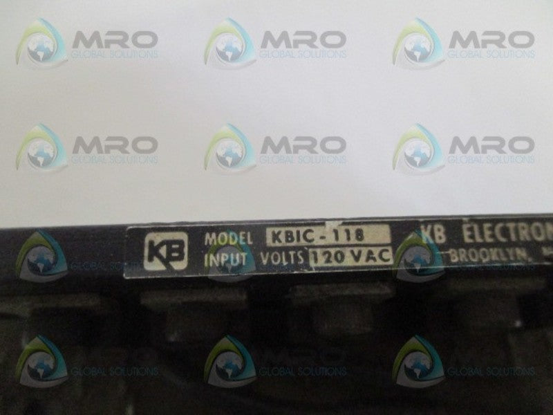 KB ELECTRONICS KBIC-118 DC MOTOR SPEED CONTROL 120VAC (REMANUFACTURED) *USED*
