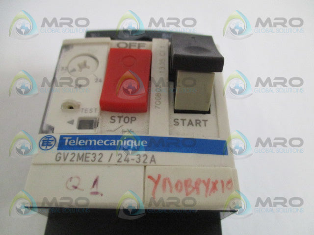 TELEMECANIQUE GV2ME32 MOTOR STARTER 24-32A *USED*