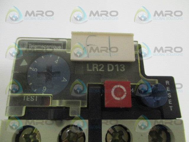 TELEMECANIQUE LR2D1310 THERMAL OVERLOAD RELAY 4-6A *USED*