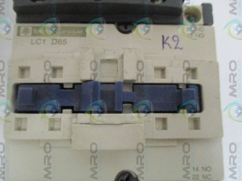 TELEMECANIQUE LC1D65 CONTACTOR 220/230V *USED*