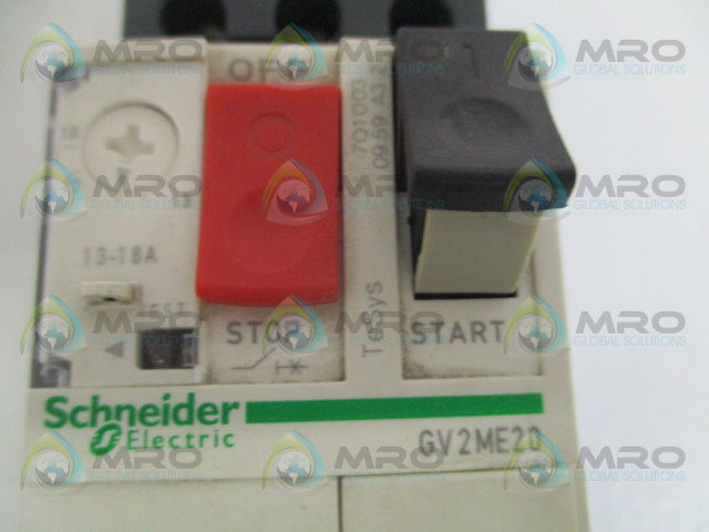 SCHNEIDER GV2ME20 MANUAL MOTOR STARTER 13-18A *USED*
