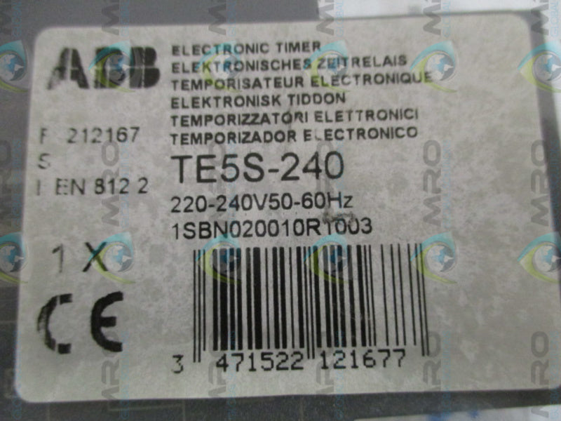ABB TE5S-240 1SBN020010R1003 ELECTRONIC TIMER * NEW IN ORIGINAL PACKAGE *