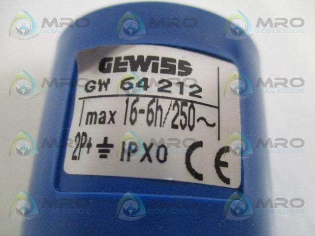 GEWISS GW64212 UNIVERSAL POWER PLUG ADAPTER *NEW NO BOX*
