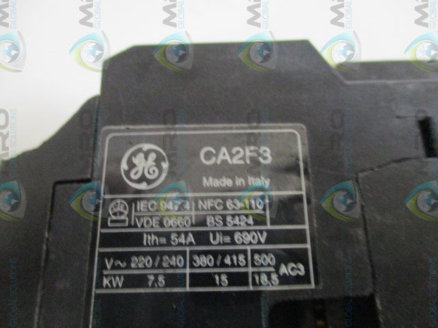 GENERAL ELECTRIC CA2F3 CONTACTOR 220/240V 30A *USED*