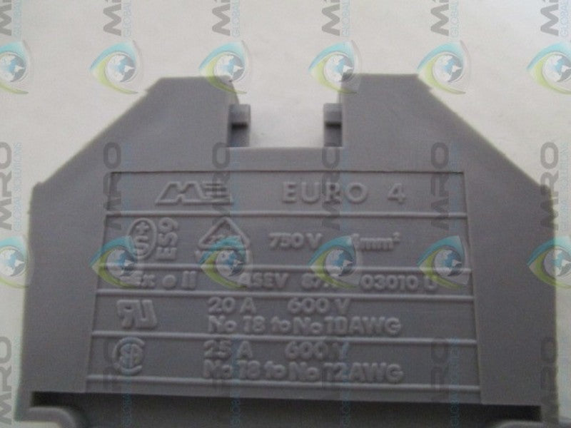 INDUSTRIAL MRO EURO 4 TERMINAL BLOCK *USED*